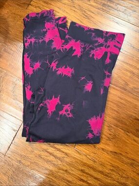 Women's High-Rise Tie-Dye Leggings - Pink/Black